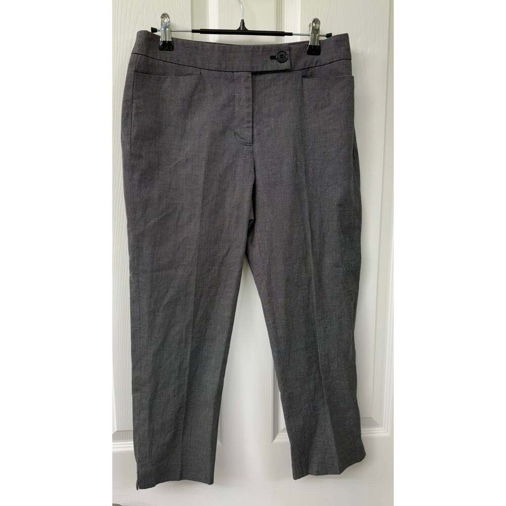 Talbots 2 Petite Heritage 100% cotton grey black capri work pants
